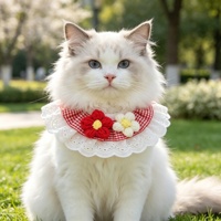 Colliers pour animaux de compagnie : Serviette de luxe anti-salive, accessoire pour petit chien, foulard décoratif pour le cou, nœud mignon, bavoir pour animal de compagnie