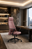 Chaise de bureau de direction moderne à dossier haut en cuir PU, ergonomique, pivotante, avec accoudoirs et roulettes