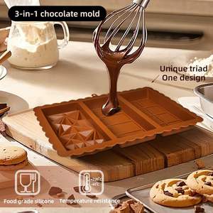 Molde de barra de chocolate-Moldes de chocolate de silicona de grado alimenticio, molde profundo antiadherente y fácil de liberar para chocolates de pistacho de Dubái - Product Image 5