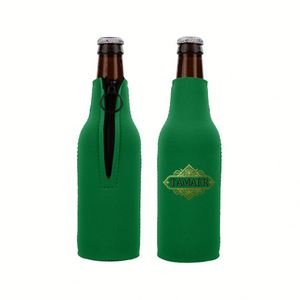 Refroidisseur de bouteille personnalisé en néoprène isolé par sublimation, 12 oz, avec fermeture éclair et impression couleur intégrale - Product Image 1