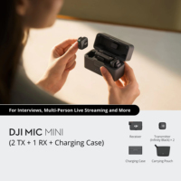 Micrófono Inalámbrico DJw Mic Mini (2 TX + 1 RX + Estuche de Carga) con 48 Horas de Operación y Estuche, Cancelación de Ruido Activa de Dos Niveles