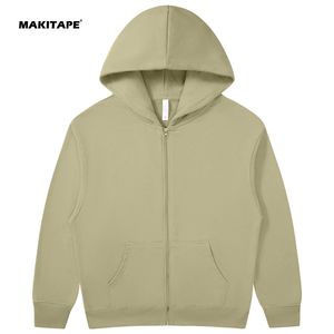 Sudadera con capucha con cremallera W102 ODM con logo personalizado, al por mayor, estilo urbano para hombre, algodón y poliéster de alto gramaje, estampado 3D bordado, primavera - Product Image 2