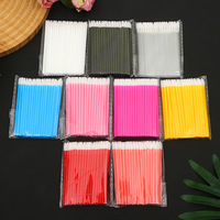 50 pièces/sac maquillage jetable mélange couleur pinceau à lèvres rouge à lèvres maquillage pinceau à lèvres Extension Portable outil de beauté