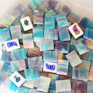 Mahjong américain de luxe en marbre et coquillages, 30 mm, 166 pièces, motif côte corallienne 2/3/4 couches, ensemble de mahjong en acrylique - Product Image 4