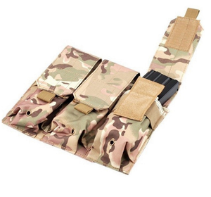 Pochette tactique triple noire pour chasse et combat en extérieur, porte-chargeurs 3 magazines, pochette Molle - Product Image 4