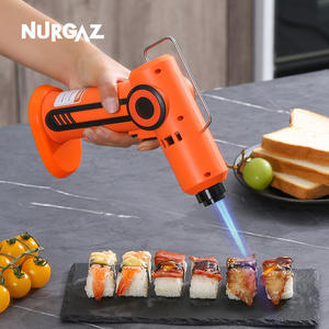 NURGAZ Torche de cuisine, brûleur à gaz portatif pour barbecue, outils de pâtisserie, nylon rouge orangé, acier inoxydable - Product Image 2