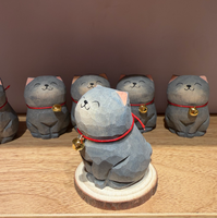 Décoration en bois rustique, figurine de chat mignonne, cadeau décoratif, idéal pour offrir en cadeau d'anniversaire, décoration de bureau, figurine artisanale personnalisable