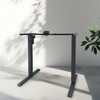 Escritorio Eléctrico Ergonómico Negro de un Solo Motor con Ajuste de Altura Multivelocidad para Oficina en Casa, Mesa Personalizable