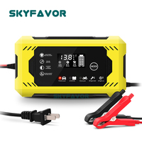 Chargeur de batterie de voiture portable mini 12V 6A sans entretien pour batteries Gel, AGM, sèches, humides, à décharge profonde, avec réparation par impulsions