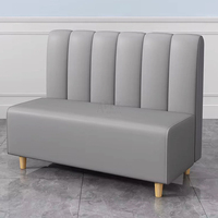 Canapé-banc de restaurant personnalisé sans accoudoirs en cuir PU et bois, design d'intérieur moderne, pour café