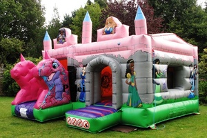 Jeux d'extérieur gonflable pour enfants, parc d'attractions extérieur, château princesse rose, toboggan, pour filles, maison à rebond pour cérémonies - Product Image 3