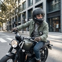 Casque intégral rétro certifié 3C pour motos électriques, casque Scorpion été et toutes saisons avec demi-visière