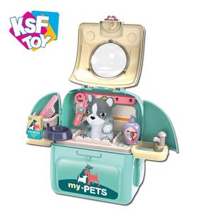 2025 Yeni KSF 2'si 1 Arada Okul Öncesi Eğitici Köpek Yavrusu Evcil Hayvan Bakım Oyuncak Seti Çocuklar İçin Rol Yapma Oyunu Plastik - Product Image 2