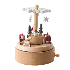 SW-297 اللون Mutil الإبداعية عيد الميلاد كاروسيل راقصة الباليه خشبية لعبة الموسيقى صناديق للأطفال هدايا