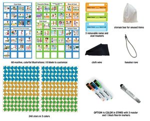 Biểu đồ công việc từ tính tùy chỉnh cho một hoặc nhiều trẻ em thiết kế hiện đại với hình dạng tùy chỉnh và phần thưởng sao kích thước trung bình - Product Image 2
