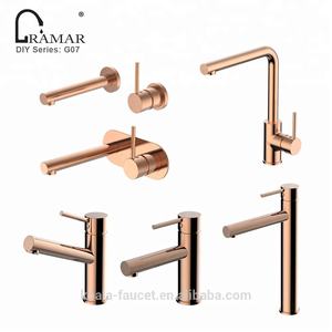 <span class=keywords><strong>Robinet</strong></span> d'évier de cuisine monotrou en laiton massif noir or rose - Product Image 6