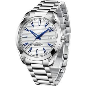 Reloj mecánico automático para hombre con movimiento SEIKO, pulsera de acero inoxidable, cristal de zafiro, esfera de 40mm, resistente al agua hasta 10bar, indicador de fecha - Product Image 1