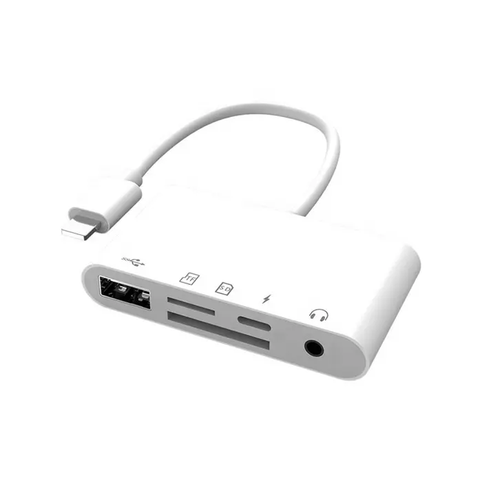 USB OTG 카메라 어댑터 SD 카드 리더 3.5mm 헤드폰 잭 어댑터 iPad 용 다기능 어댑터
