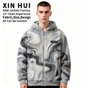 Chaqueta de Invierno 2026 OEM Personalizada, Impermeable, con Cuello Alto, Estilo Grueso, Estampado de Mármol, Cierre Completo, de Fábrica - Product Image 1