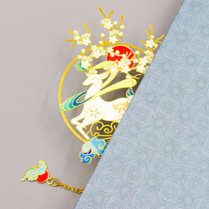 Marque-pages promotionnels en gros, style chinois, argentés, avec pompons anime, pour Coran, en laiton mignon, émail, sublimation, personnalisables - Product Image 6