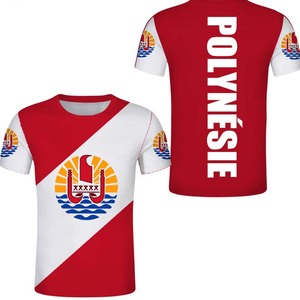 Polynésie française <span class=keywords><strong>drapeau</strong></span> personnalisé gratuit armoiries t-shirt tahitien hommes emblème T-Shirts livraison directe hommes été décontracté hauts - Product Image 1