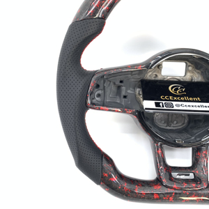 Ccexcellent คาร์บอนไฟเบอร์แบบปรับแต่งได้, พวงมาลัยสีแดงสำหรับ2015-2021 Volkswagen /vw MK7กอล์ฟ gti/r/<span class=keywords><strong>jetta</strong></span> <span class=keywords><strong>GLI</strong></span> - Product Image 2