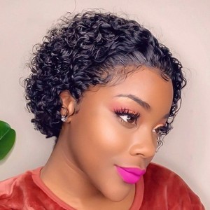 Wholesale <strong>Pixie</strong> Cut <strong>Wig</strong> Full Lace Human Hair Glueless <strong>Wig</strong> Wear and Go Raw Bumese Human Hair <strong>Wig</strong> for Women - Product Image 5
