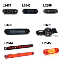 Kit 1X Lumière de Gabarit à LED 83.7mm, Lentille Fumé, Ambre/Rouge/Blanc, 12-24V, 3 LED, IP57 Étanche (Collage), 2 Paniers, État Neuf