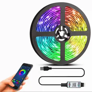 5v צבע usb 5050 rgb עמיד למים אפליקציה חכמה 44 הוביל אורות פס חכם