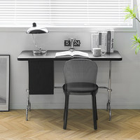 Escritorio de Computadora Moderno de Mediados de Siglo, Mesa de Escritura Retro con Chapa de Madera, Estructura de Aleación de Acero, Muebles de Oficina para el Hogar, Escritorio de Estudio Vintage
