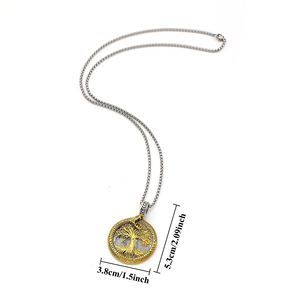 Nordic Viking <b>Tree</b> of Life Pendant <b>Necklace</b> Stainless Steel Vintage Viking Yggdrasil Ourobles <b>Necklace</b> Men Scandinavian Jewelry - Product Image 2