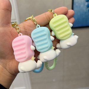Cute 3D PVC Cartoon Dog Keychain Customizable Fashion <b>Bag</b> Charm Student Schoolbag Durable Waterproof Lightweight Car <b>Key</b> <b>Ring</b> - Product Image 2
