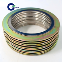 Gasket Penyegel Spiral Berlapis Penguat Cincin Dalam dan Luar Cocok untuk Penyegelan Industri pada Pipa Flensa