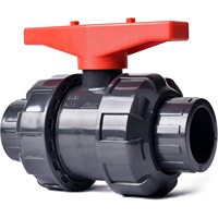 Vanne à boisseau sphérique industrielle ABK en PVC avec joints toriques EPDM ASTM, vanne à double union en UPVC