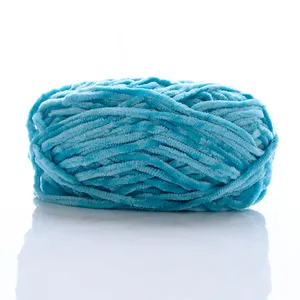 热卖柔软涤纶0.8NM长丝矮胖雪尼尔针织纱，用于布料和围巾