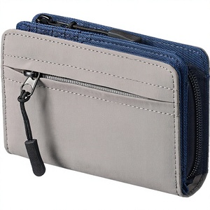 Cartera Bifold Ligera de PU y Nailon con Cierre, Mini Cartera Casual para Monedas y Tarjetas, Forro de Cuero Genuino, Unisex, Uso Diario - Product Image 3