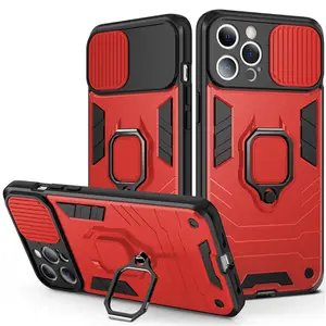 Étui de Protection de caméra à glissière pour Tecno Spark 9 8 7 6 GO Pova 4 3 sacs de Protection de téléphone portable avec anneau en métal