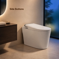 WC intelligent avec bidet et télécommande, ouverture et fermeture automatiques du couvercle, siège chauffant, séchoir à air chaud, auto-nettoyant, à poser au sol, allongé