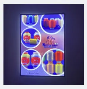 Customized Indoor Illuminated Glass LED Light Box Aluminum Frame Slim Advertising Led Posters Light Box