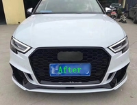 Pour Audi A3, mise à niveau vers la calandre d'origine 8P RS3, calandre noire en ABS, cadre chromé, anneau chromé, modèle 2016-2018