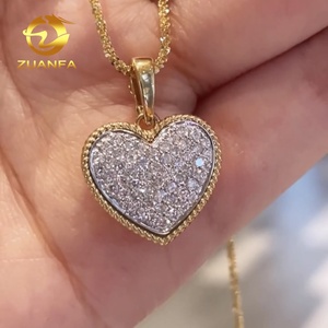 Design di lusso 18K bianco Mix <span class=keywords><strong>oro</strong></span> <span class=keywords><strong>giallo</strong></span> VVS1 DEF <span class=keywords><strong>collana</strong></span> pendente <span class=keywords><strong>con</strong></span> <span class=keywords><strong>cuore</strong></span> cresciuto da laboratorio - Product Image 1