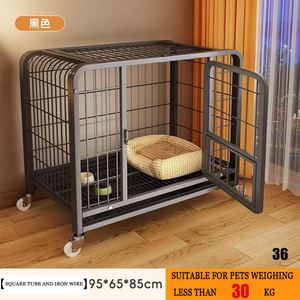 Estilo moderno aço inoxidável cão gaiola tamanho personalizado gaiola pet grande botão Snap encerramento ferro sólido com bandeja plástica para venda - Product Image 2