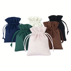 Custom Personalized White Velvet Dust Packaging Pouch Small Eco Friendly Drawstring Jewelry Bag With Logo - Product Image 2