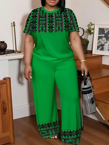 Ensemble décontracté 2 pièces pour femme, grande taille (XL-5XL), imprimé à carreaux, collection Printemps-Été 2026 - Product Image 2