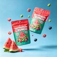 Sachets refermables de qualité alimentaire prêts à être expédiés pour bonbons Lemon Crunch, avec logo personnalisé imprimé, emballage pour snacks