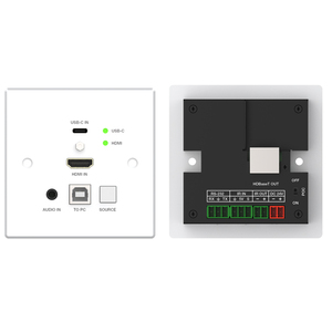 4K60 HDMI & <span class=keywords><strong>USB</strong></span>-<span class=keywords><strong>C</strong></span> 2x1 HDBT Wall-plate Extender 86mm x 86mm Wall Box Transmitter and Receiver Jusqu'à 150m - Product Image 6