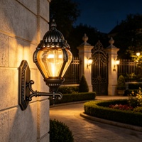 Combinaison de lampes de jardin paysagères classiques personnalisées blanc chaud, détection de lumière, IP65, aluminium, néon extérieur pour la décoration de la maison