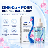 Sérum élastique GHK-CU & PDRN en flacon de 30 ml, emballage neutre, hydratant, éclaircissant, sérum facial pour l'élasticité de la peau