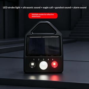 Multifunktionaler Solarbetriebener Vogel- und Tiervertreiber mit Ultraschall-Infrarotsensor Vertreibt Wildkatzen Hunde Wiesel für den Außenbereich - Product Image 4