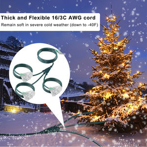 1-to-9 Way Heavy Duty Power Splitter Cord, 3×Triple Tap Outlets, Green SJTW 15A Electric Extension Cord for Outdoor - Product Image 5